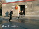 družstvo mladých hasičů při cvičném zásahu